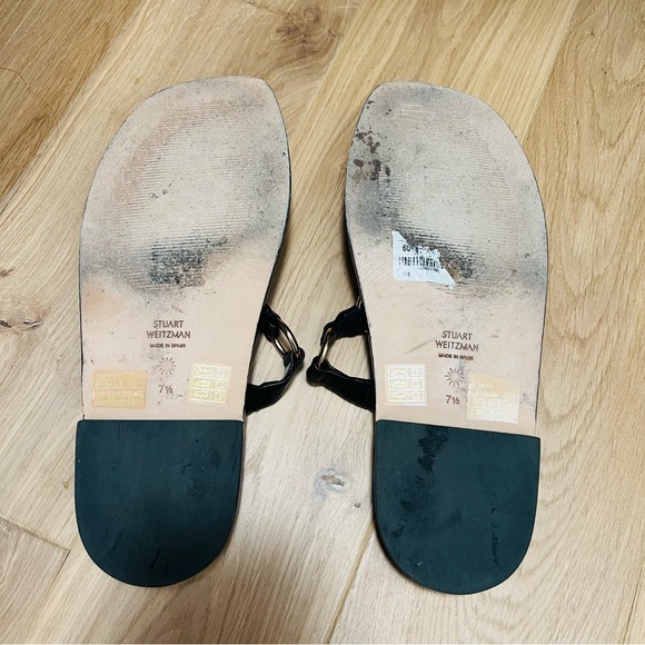 Stuart Weitzman Lalita Sandals, black leather, 7.5M - Picture 2 of 6